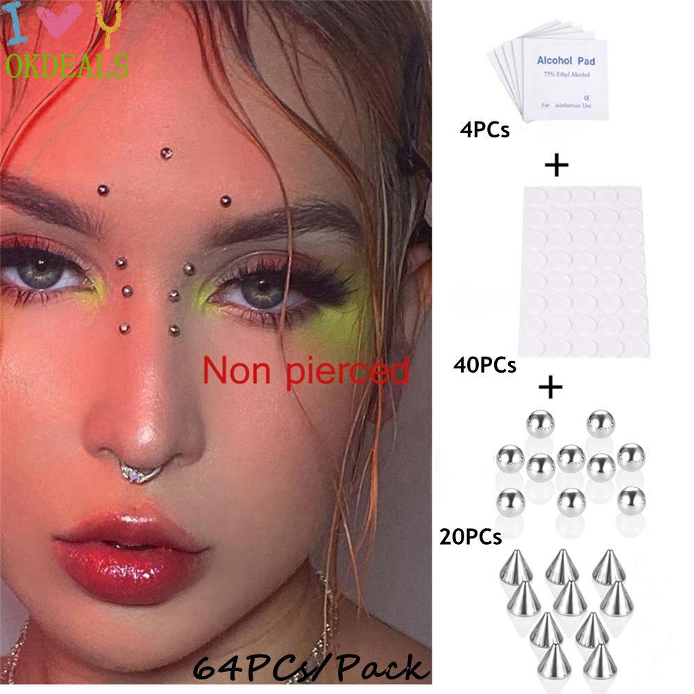 Khuyên Mũi Giả Bằng Thép Không Gỉ Màu Đen Thời Trang|Nhẫn Vòng Cung Màu Sắc Dễ Dàng Sử Dụng