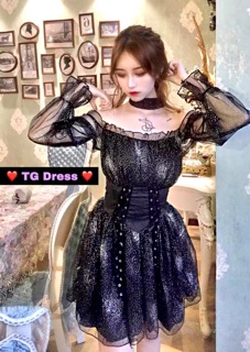 [ẢNH THẬT] Đầm Gothic Galaxy (kèm chocker)