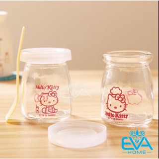 Bộ 12 Hũ Thuỷ Tinh Đựng Sữa Chua In Hình Cute 100 Ml