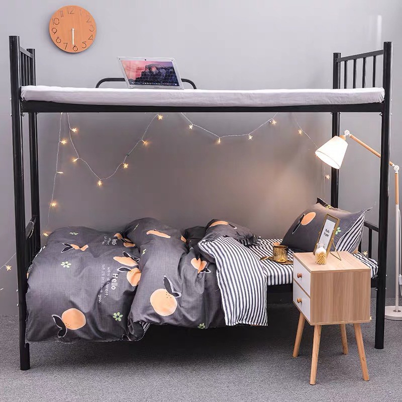 Bộ chăn ga gối cotton Lidaco - Cam Ghi (SP000704)
