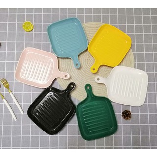 đĩa nướng, beefsteak, bánh mỳ phong cách tối giản nhiều màu (hàng oder)