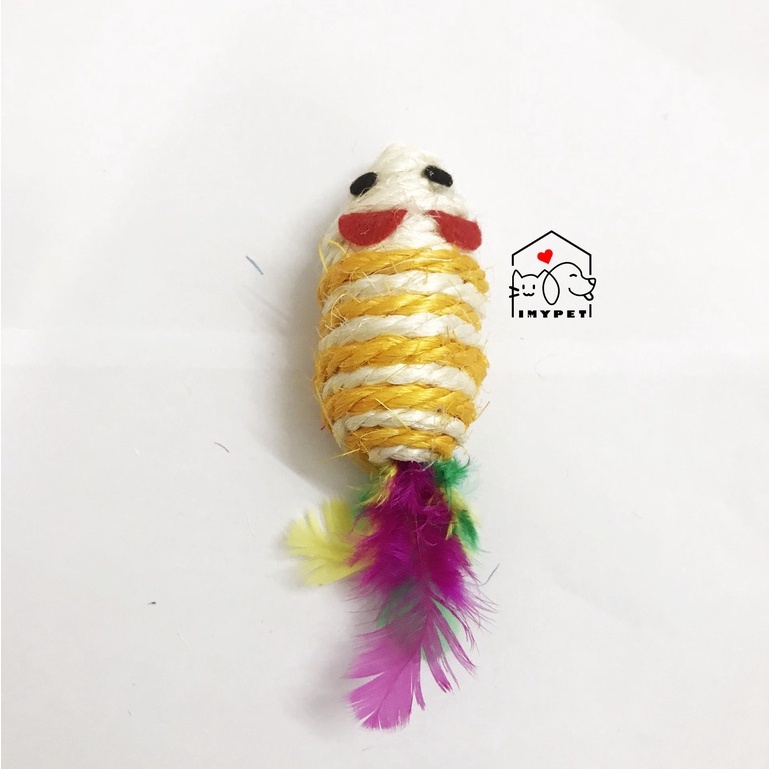 ĐỒ CHƠI CHO MÈO HÌNH CHUỘT KÈM LÔNG VŨ - ĐỒ CHƠI THÚ CƯNG- T15