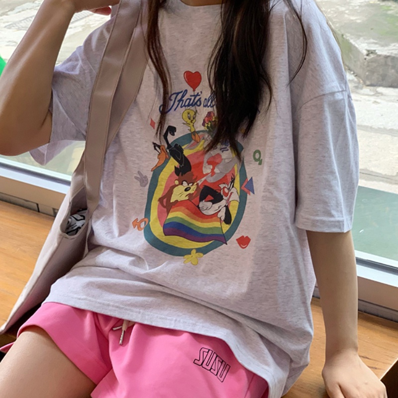 NRVP Áo Thun Cotton Tay Ngắn Cổ Tròn Màu Trơn Thời Trang Dành Cho Nữ