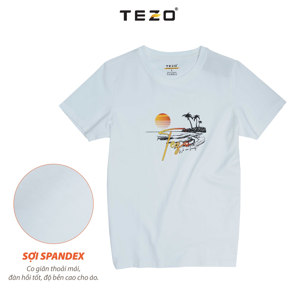 Áo phông nam in hoạ tiết cây dừa TEZO năng động thoải mái 2204APOT10