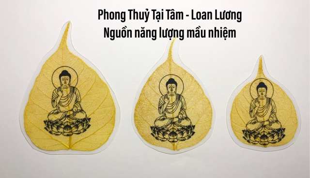 Lá Bồ Đề in hình Đức Phật A Di Đà Đẹp