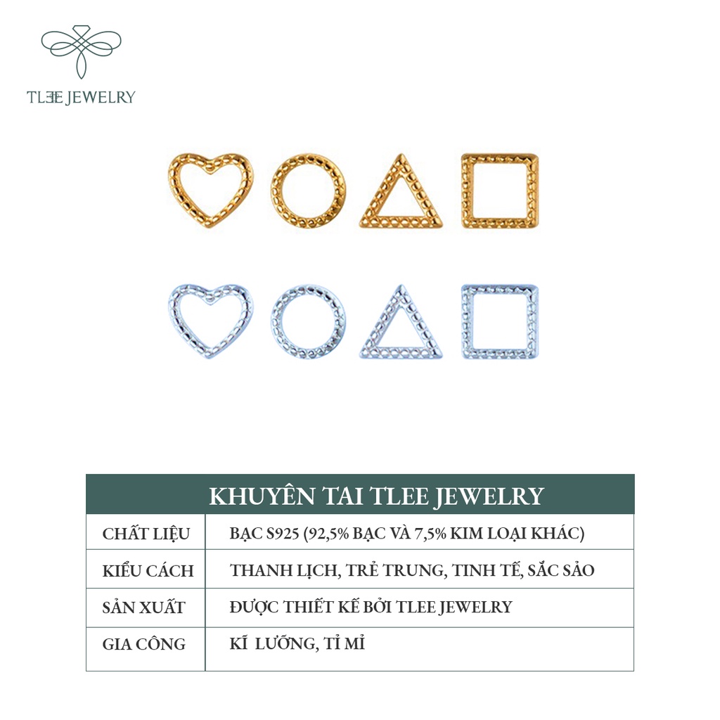 Khuyên tai bạc nữ TLEE mini hình khối phay giả đá xinh xắn NCJ B0134