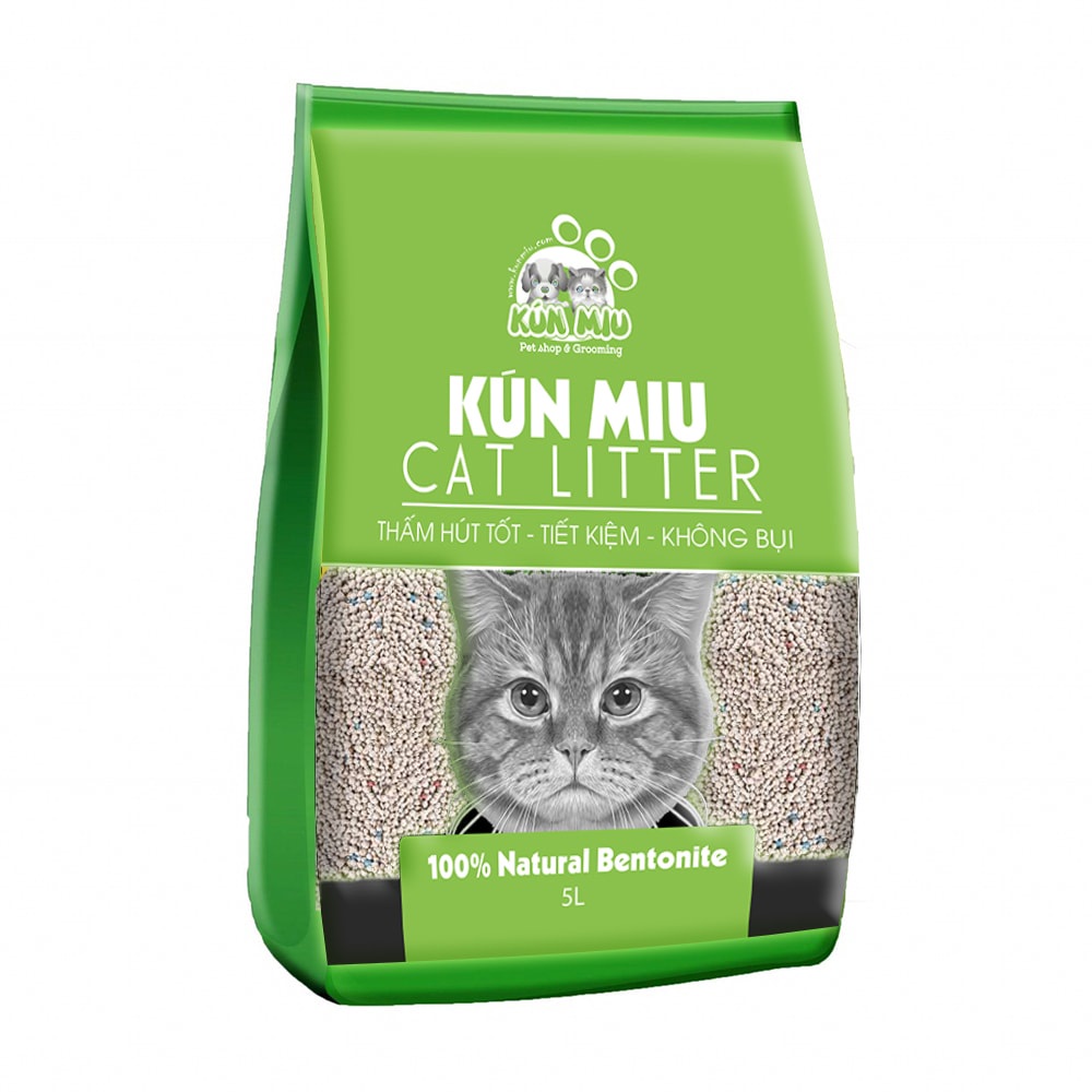 combo cát Kunmiu 5l chanh và thức ăn reflex kitten 1kg
