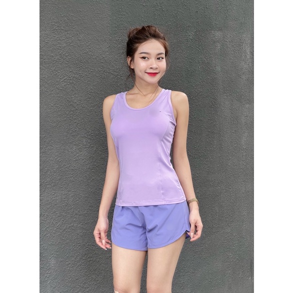 Áo Thun Thể Thao Nữ Dáng 3 Lỗ Tập Gym Yoga Vải Thun Lạnh Logo Thêu Cao Cấp - ABL03