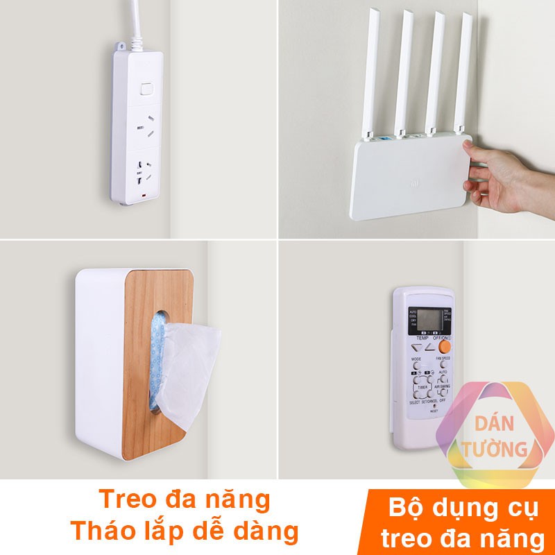 Móc dán tường treo ổ cắm điện, cục phát wifi MDT _T24 với miếng dán keo trong siêu chắc