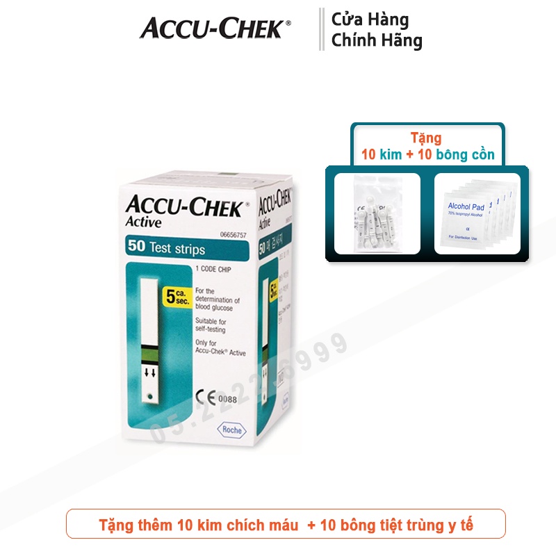 Que Thử Đường Huyết Accu Check Active Hộp 50 Que