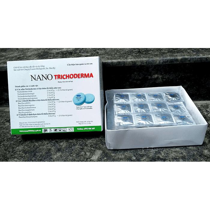 Viên nén Trichoderma Bacillus NANO. Bào tử Nấm Đối Kháng Cực Mạnh. Ủ phân rác bã hữu cơ hoai mục. Nhập khẩu từ Hoa Kỳ