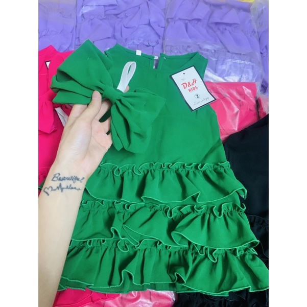 Váy sát nách đuôi cá tầng bèo đen cho bé gái từ 10-20kg💋