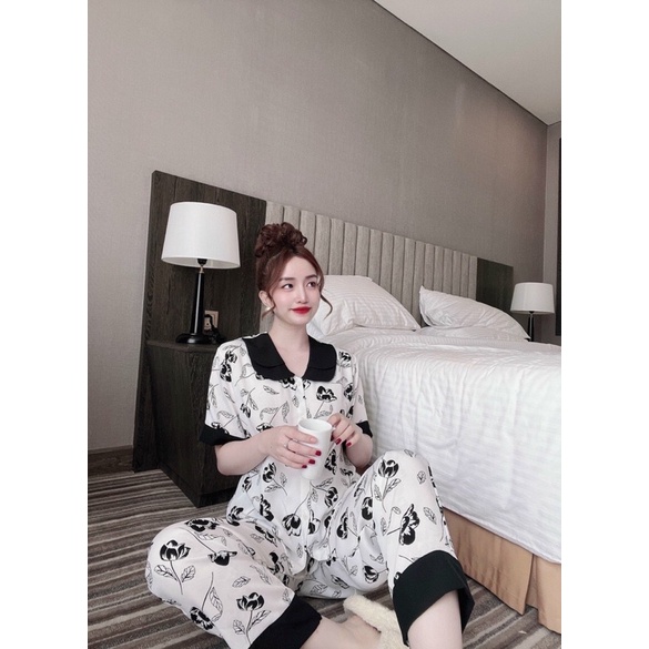 Đồ Bộ Pyjama cổ 2 lá mặc nhà mặc ngủ xinh xinh