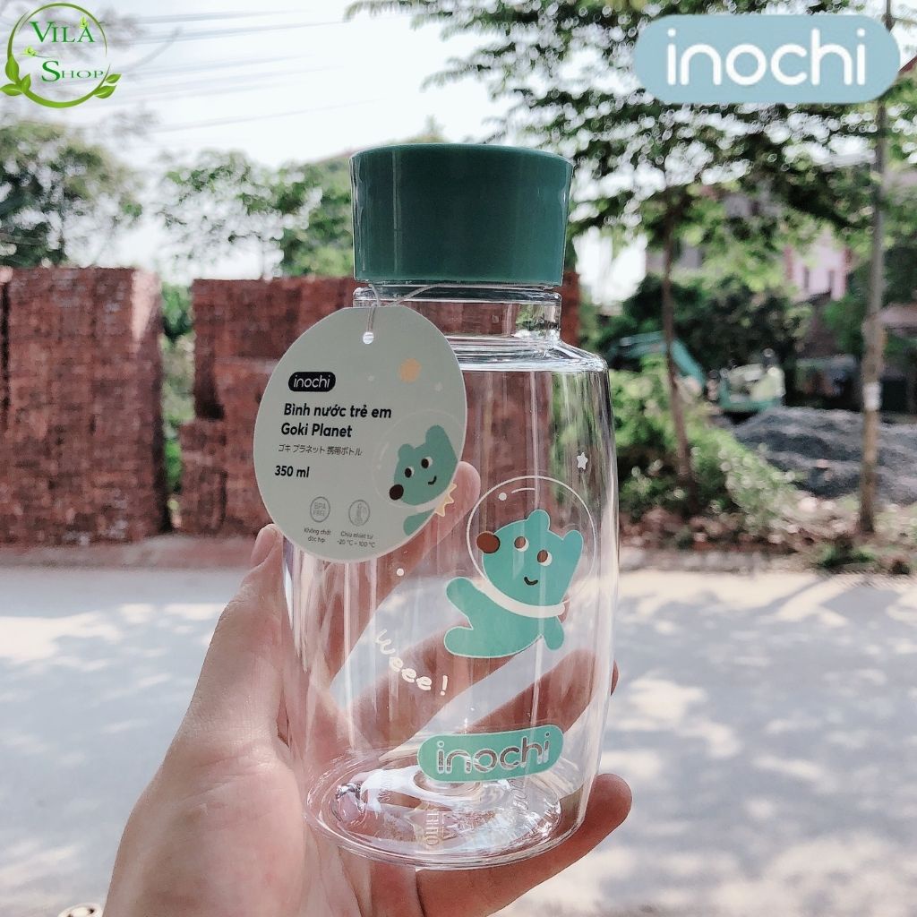 Bình Nước Cho Bé, Bình Nước Chịu Nhiệt Goki PLANET 350ml Chính Hãng Inochi