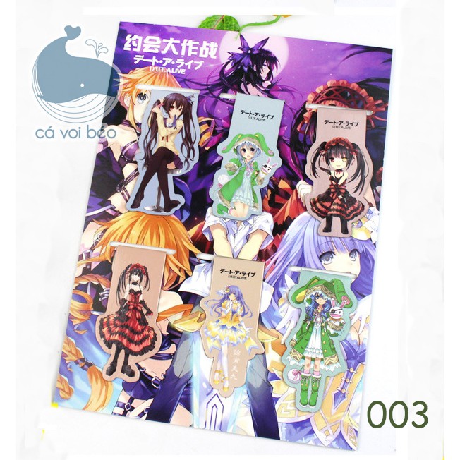 [Bộ 6 -18 chiếc] Bookmark nam châm kẹp sách dấu trang Date a Live Cuộc hẹn sống còn manga anime