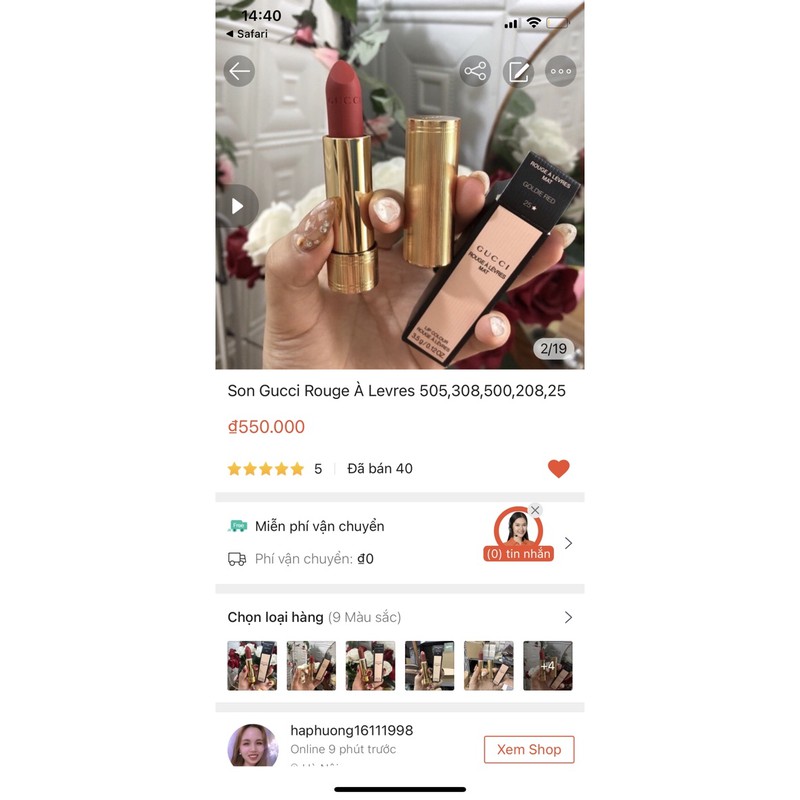 Son Gucci vỏ vàng đủ các màu 308,505.... | BigBuy360 - bigbuy360.vn