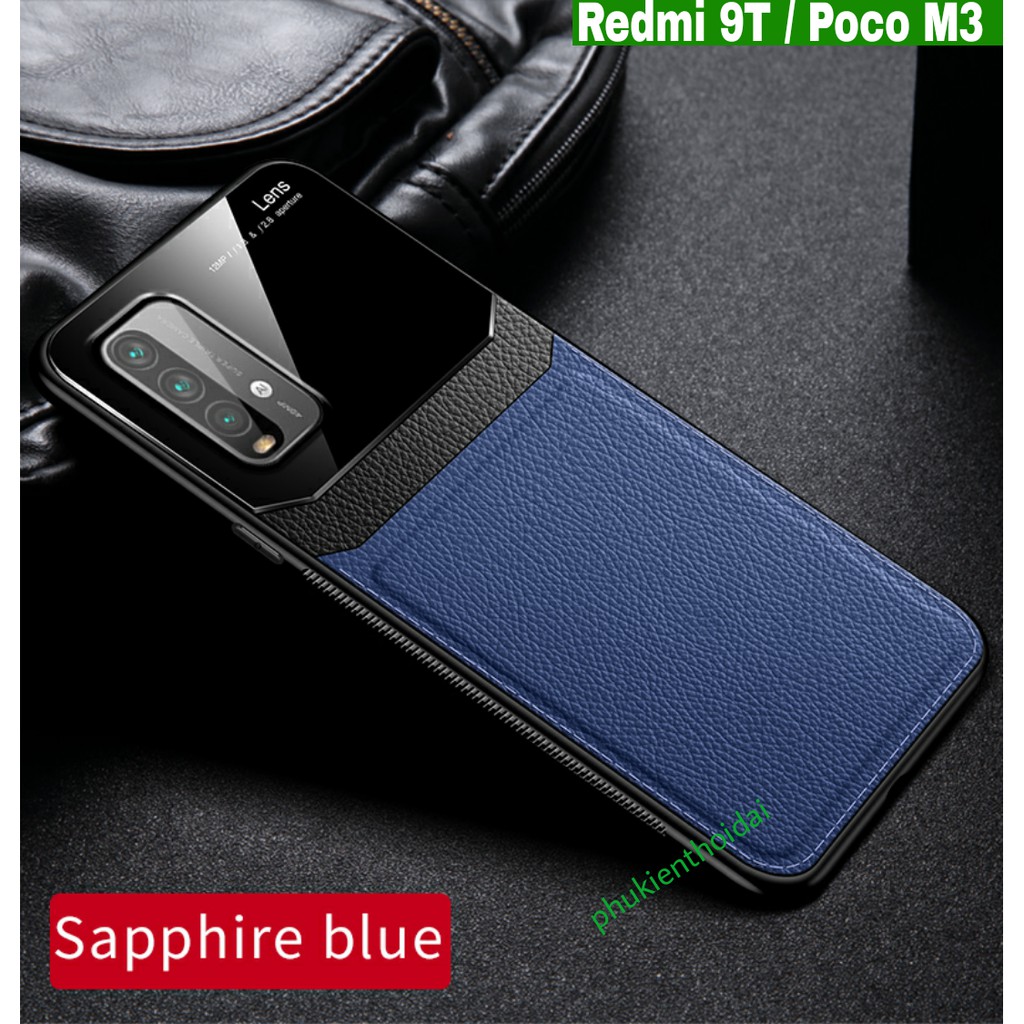 Ốp lưng Xiaomi Redmi 9T / Poco M3 chống sốc Kính Da cao cấp siêu đẹp