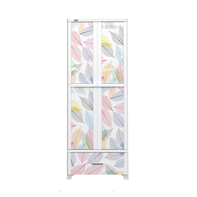 Tủ nhựa Duy Tân Wing L1N - màu kem, xám, trắng. KT (RxSxC): 70 x 50 x 185 cm