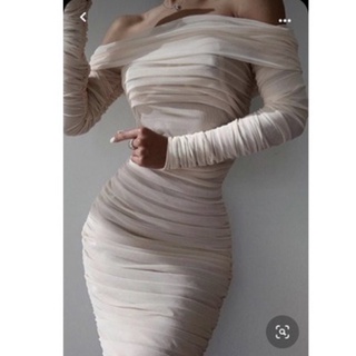 Đầm thiết kế bẹt vai nhúng eo sexy 140