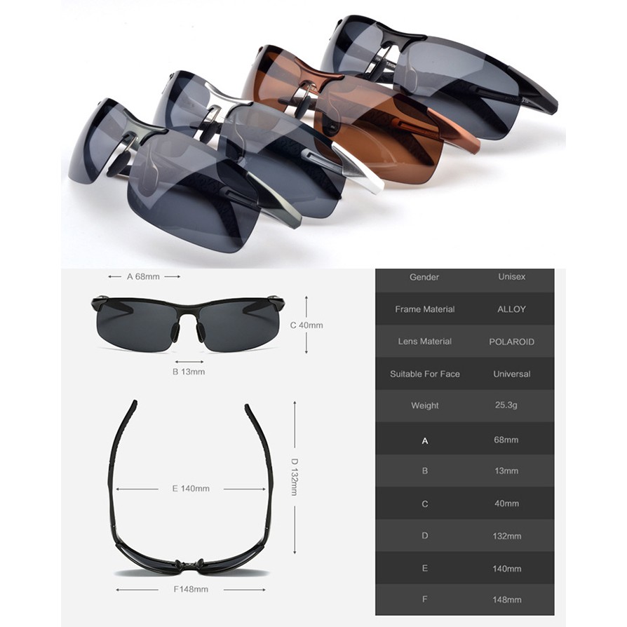 Kính mát nam, mắt kính phân cực polarized chống chói, chống tia UV400 AORON- MK1815