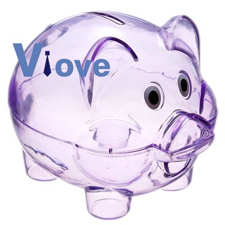 Ống heo tiết kiệm tiền bằng nhựa trong suốt đáng yêu tiện dụng