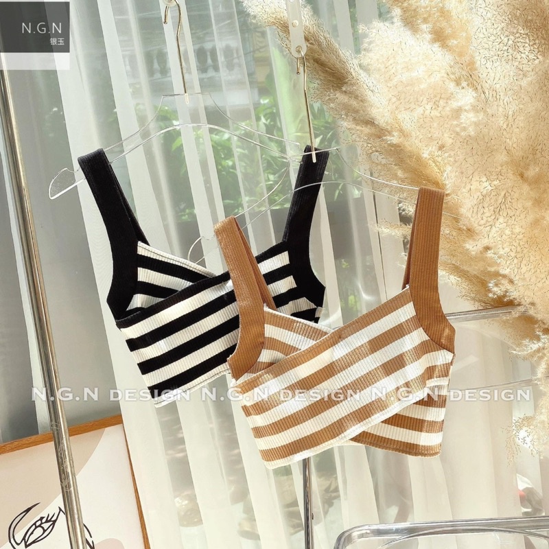 Sét áo len chéo hai dây + quần xuông