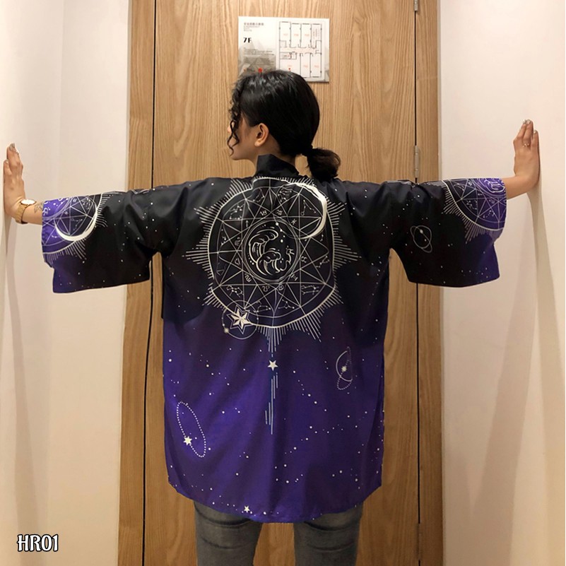 Haori Happi Kimono họa tiết Nhật Bản