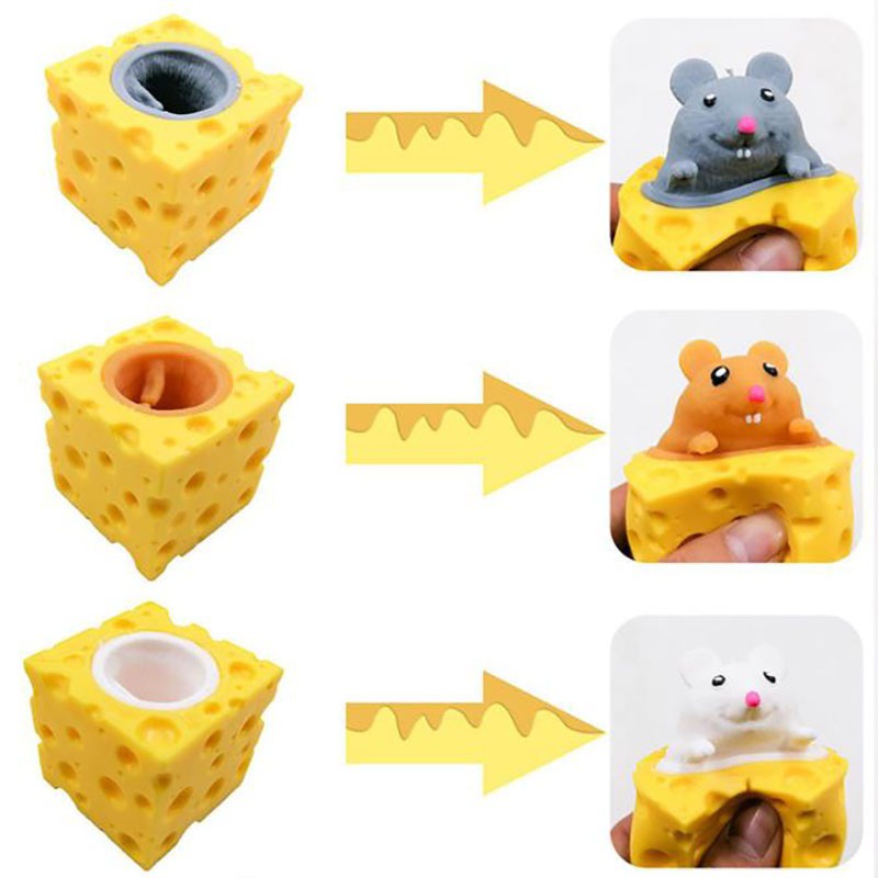 Đồ chơi squishy hình CHUỘT NÚP PHÔ MAI mẫu mới 2022 mềm mịn chậm tăng giải tỏa căng thẳng