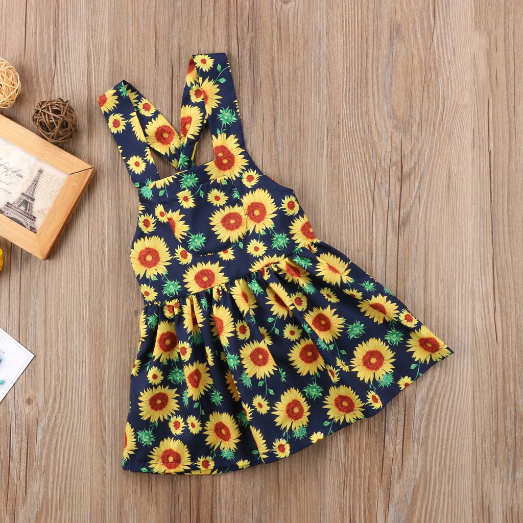 ❤XZQ-Sweet Kids Baby Girls Princess Floral Sleeveless Dress Overalls Summer Clothes Suits