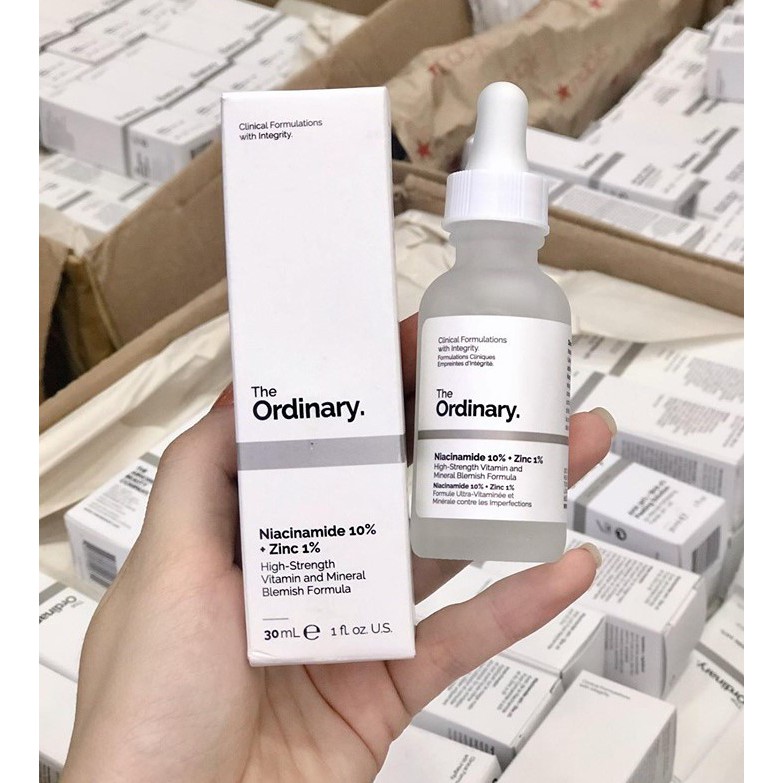 Serum The Ordinary Niacinamide 10%+Zinc 1%  Làm sạch mụn,se khít lỗ chân lông, trắng sáng da