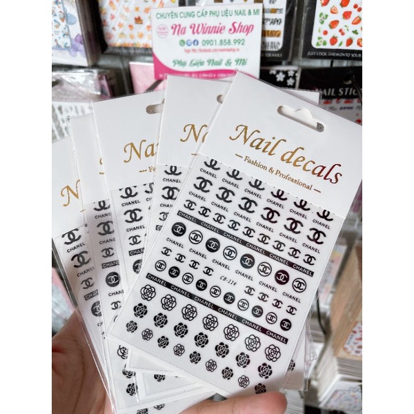 Sticker Dán Móng hình chữ thương hiệu , hoạt hình dễ thương