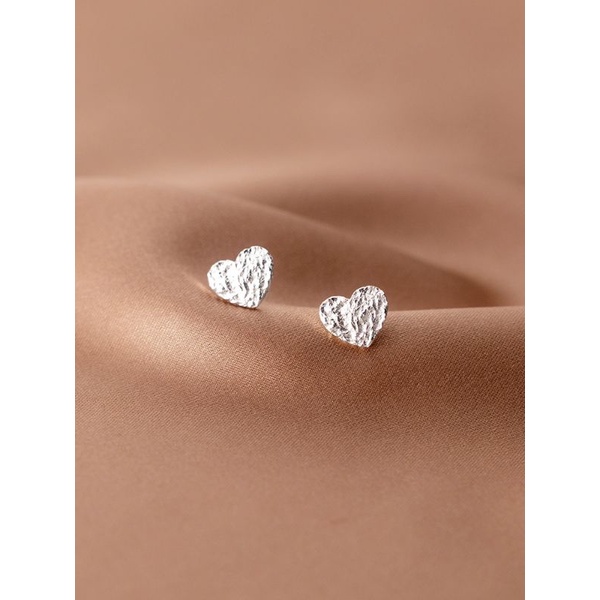 Hoa tai bạc S925 - Bông tai nữ bạc Ý Loly hình trái tim dễ thương, basic Zaza accessories KT8006