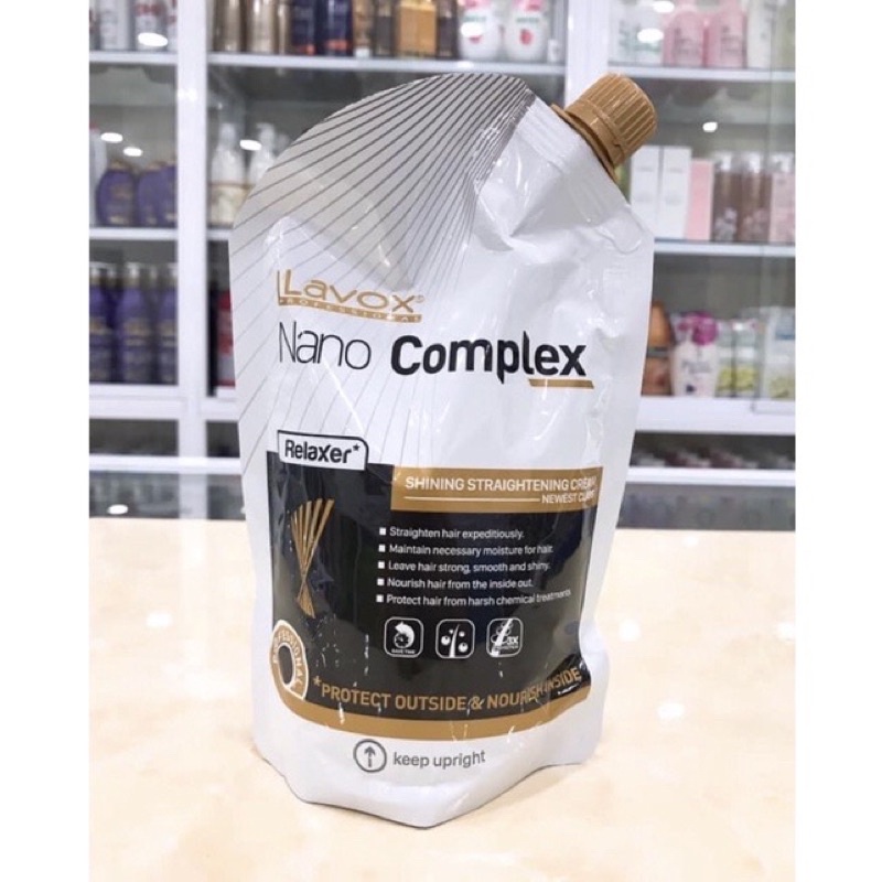 thuốc  duỗi tóc , ép tóc  lavox  nano complex  thế hệ mới 500 ml dạng bịch  duỗi 1 lần ko cần dập phủ bóng phục hồi hư t