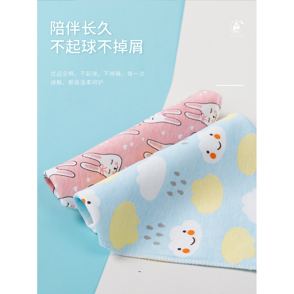 Set 3 khăn yếm tam giác cotton cúc bấm mềm mại cho bé