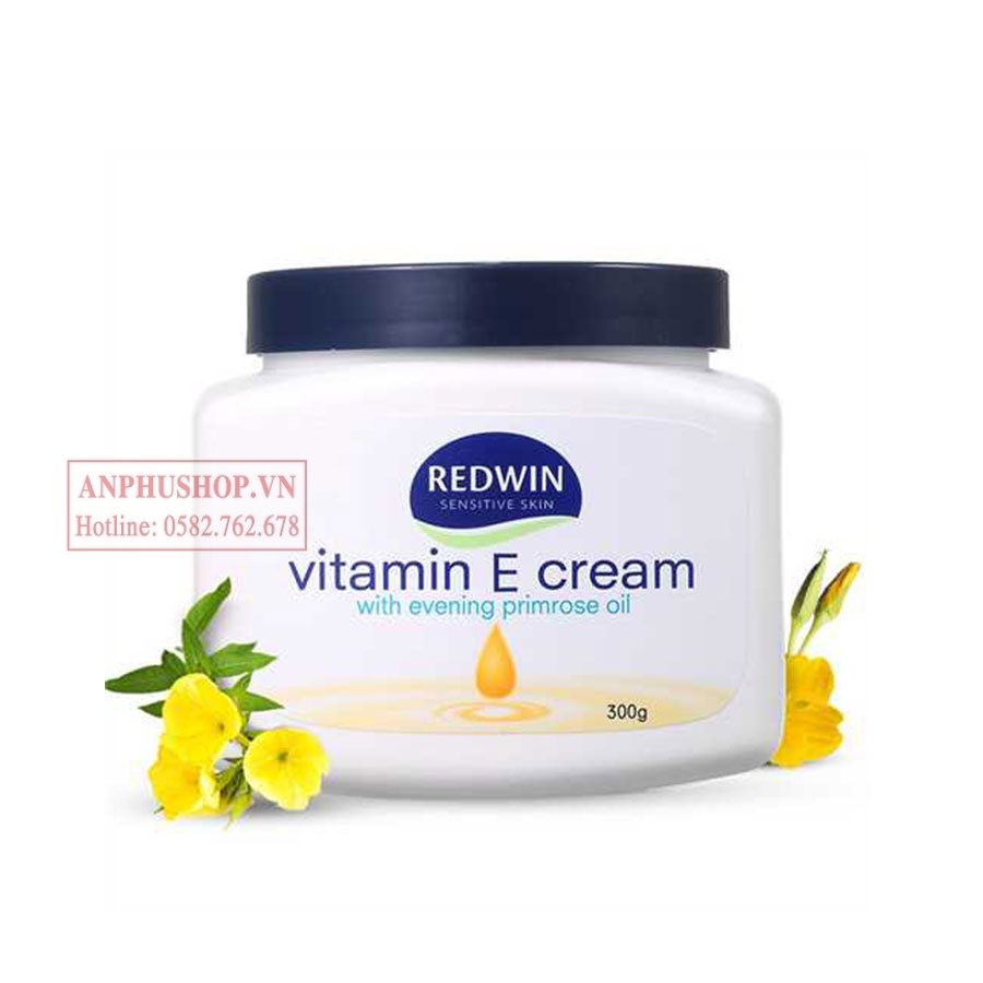 Kem dưỡng da Redwin Vitamin E Cream With Evening Primrose Oil 300g Úc (Hàng chính hãng đầy đủ bill)