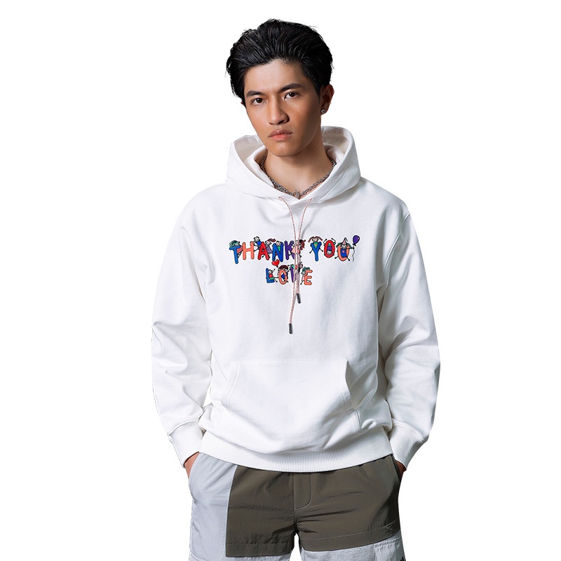 Áo hoodie trắng basic Try New Thinking, Áo nỉ bông nhiều size (N304)