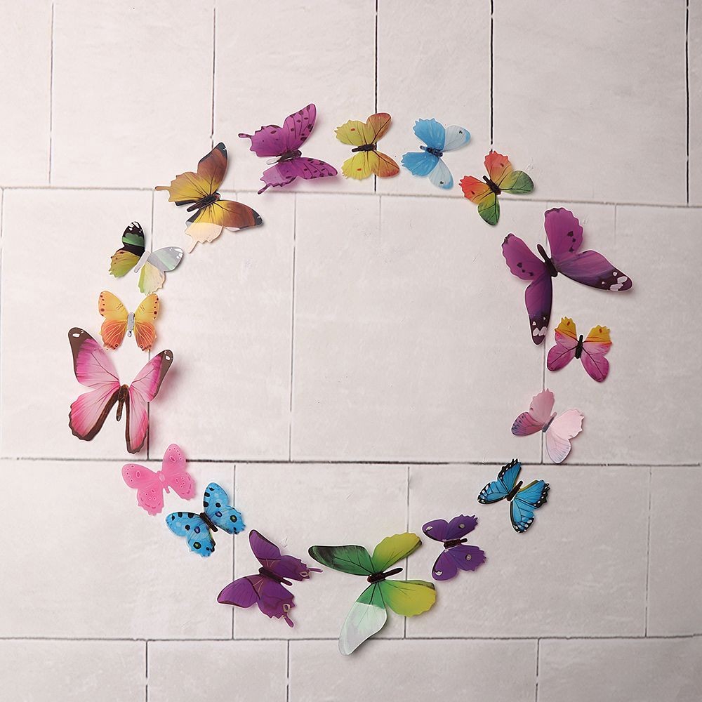 12 Sticker dán họa tiết 3D hình con bướm dùng trang trí tủ lạnh | BigBuy360 - bigbuy360.vn