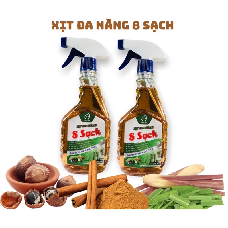 Xịt đa năng thảo dược 8 sạch an thái hưng, kháng khuẩn, làm sạch, khử mùi, lưu hương,xua đuổi côn trùng