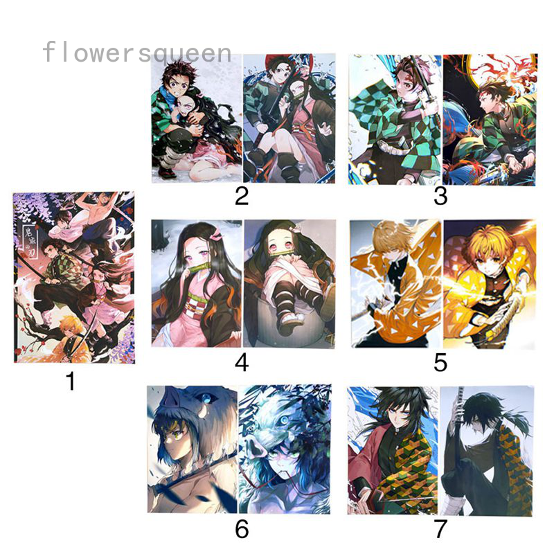 flowersqueen Áp Phích Dán Tường Trang Trí Hình Nhân Vật Anime
