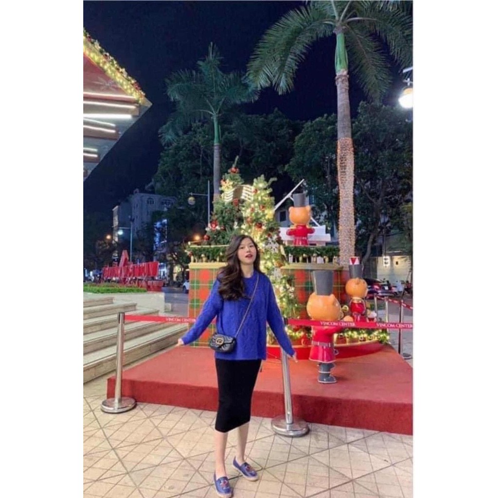 Chân váy len ôm dáng dài - đầm len dệt kim xinh xắn