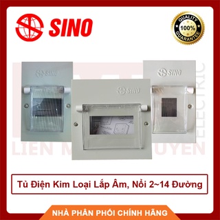 SINO Tủ Điện Kim Loại Lắp Âm, Nổi 2~14 Đường CB - Hàng Việt Nam, Chất Lượng Cao - BH 12 Tháng