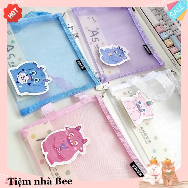 Túi đựng tài liệu A5 dạng 1 ngăn SUNSIN vải dù độ bền cao dày dặn bảo quản tài liệu hồ sơ tiện dụng | Tiệm nhà Bee |