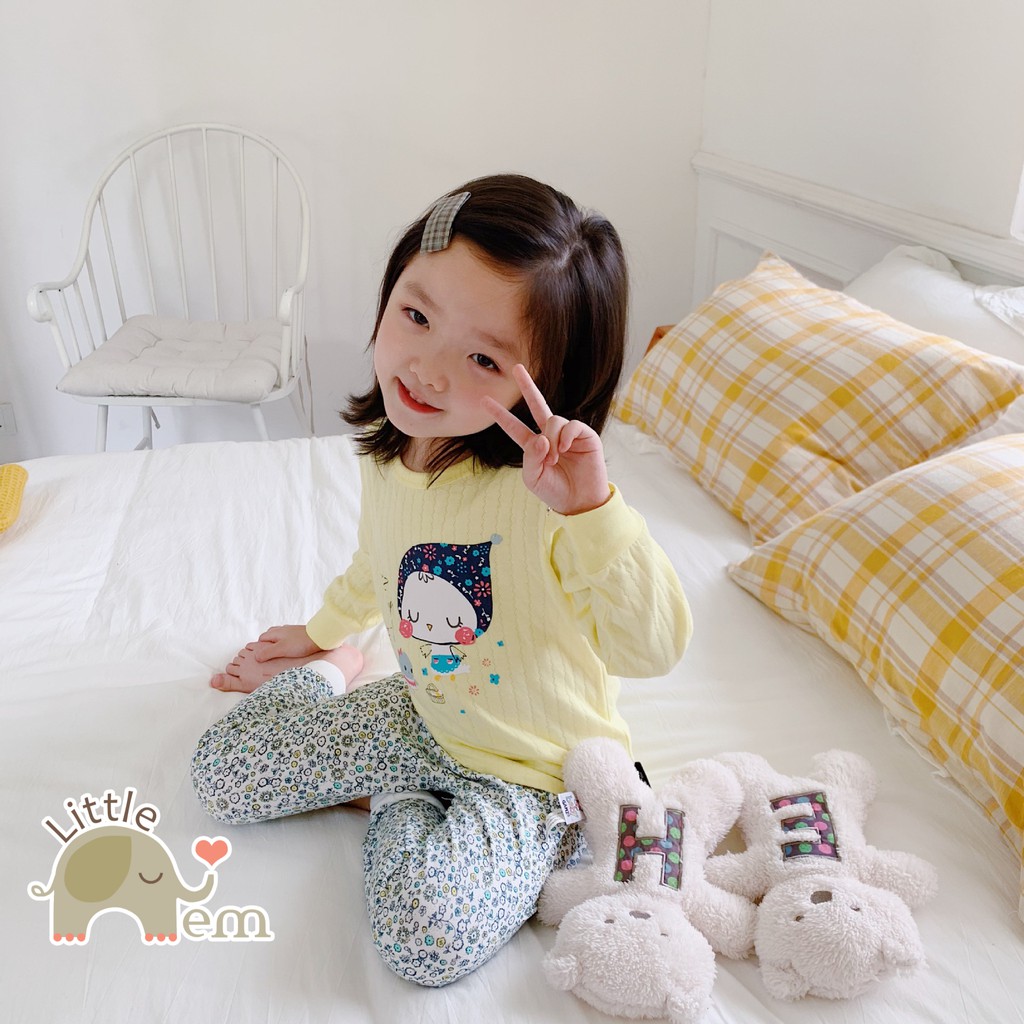 Bộ đồ bé trai/ bé gái Cotton xuất Nhật dài tay _ Flower baby