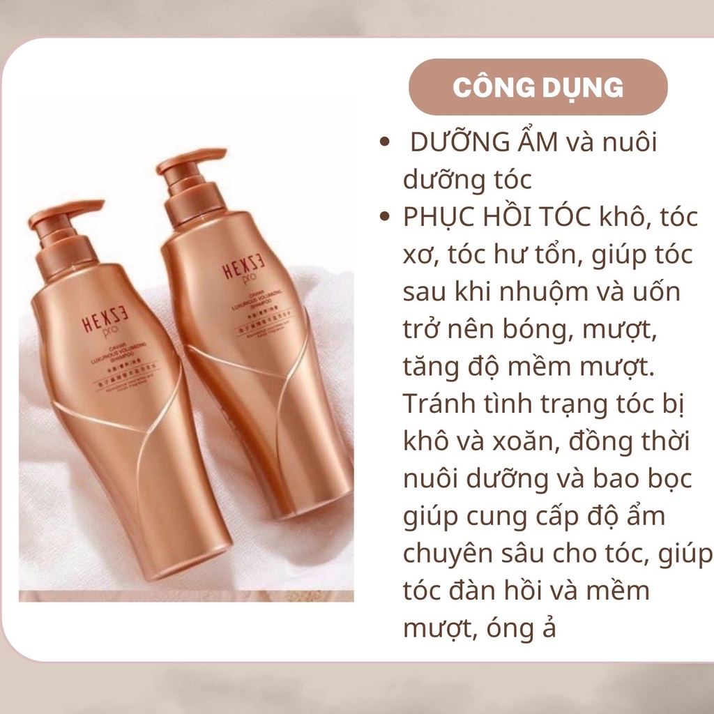 DẦU GỘI XẢ HEXZE PHỤC HỒI TÓC TỪ BÊN TRONG-CHIẾT XUẤT TRỨNG CÁ TẦM