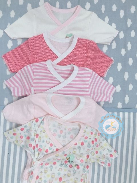 [NEWBORN] ÁO CỘT DÂY SƠ SINH TAY NGẮN - HOTGA (katydang)