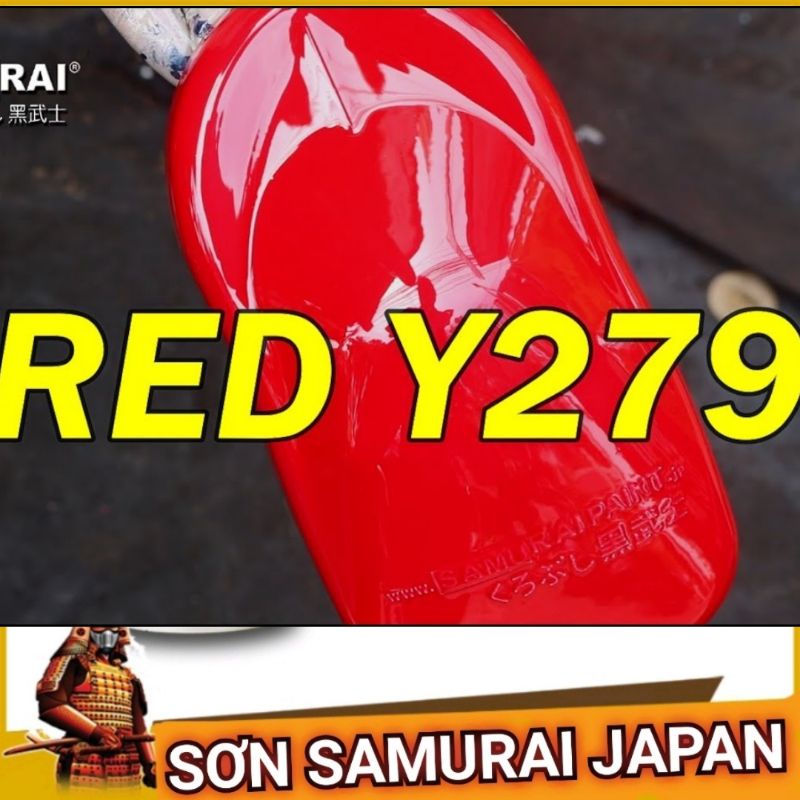 Sơn xịt Samurai Japan màu Đỏ đẹp chuẩn. Mã Y279*