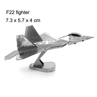 Mô hình 3D kim loại lắp ráp máy bay tiêm kích F-22 Raptor [Chưa lắp]