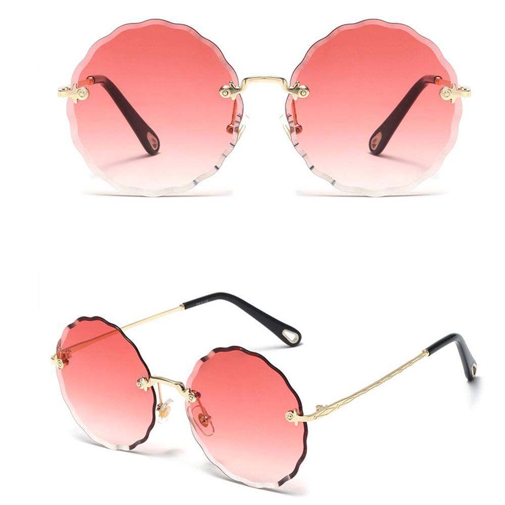 Kính Mát Tròn Không Gọng Chống Bức Xạ Và Tia UV Phong Cách Hàn Quốc Thời Trang Cho Nữ