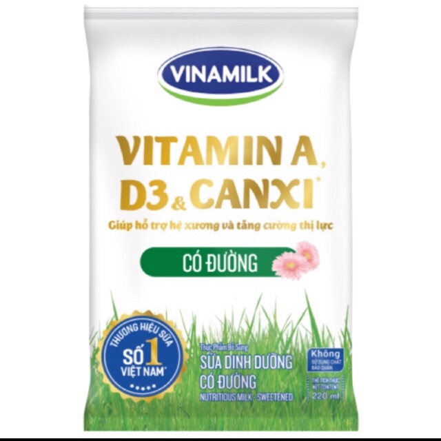 Sữa bịch Vinamilk có đường 220ml