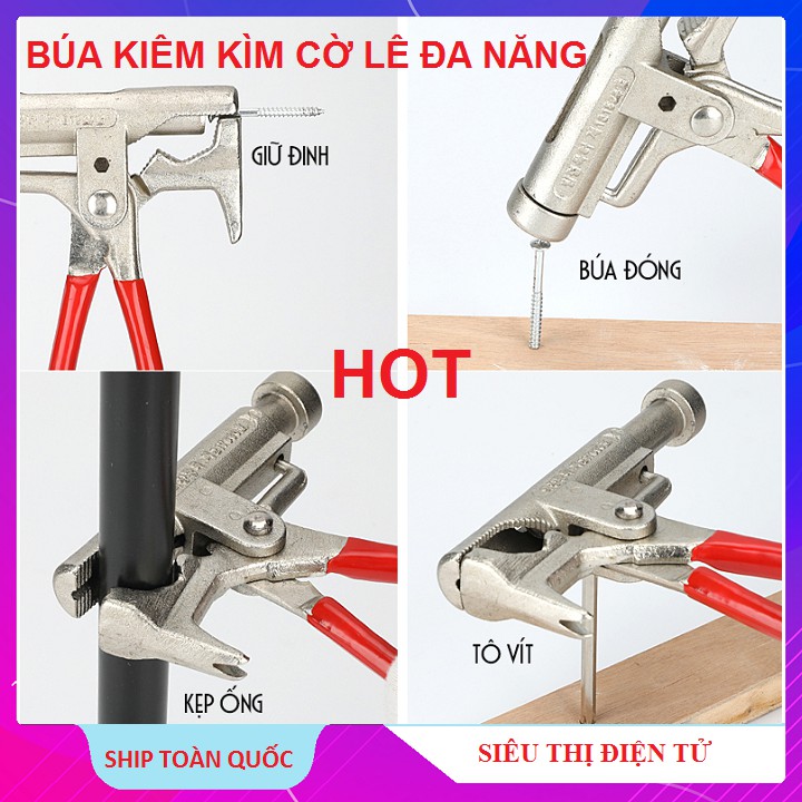 BÚA ĐÓNG ĐINH, BÚA ĐA NĂNG 10 TRONG 1 KIÊM KÌM CỜ LÊ VẶN ỐNG NƯỚC SIÊU TIỆN DỤNG